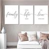 woplmh Quadro su Tela Family Love Print Poster tipografico in Bianco e Nero, Family Sign Immagini da Parete per Soggiorno Home 40x55cmx3 Senza Cornice