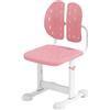 LIFEZEAL Sedia Scrivania Cameretta, Sedia Bambini 3+Anni, con Doppio Schienale Adattivo, Poltrona Ergonomica, Chair, Altezza Regolabile, per Studiare, Scuola, Max100 kg, 36x42x68-76cm (rosa)