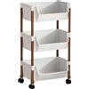 Generisch Carrello portaoggetti multifunzionale, carrello arrotolabile, con ruote, organizer multifunzione per casa, cucina, camera da letto, sala da pranzo (3 piani)