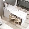 ROOMART Isola della cucina Milano - Tavolo da cucina e tavolo da pranzo con vano portaoggetti, armadio da cucina, larghezza 160 x 85 x 60 cm, moderno e salvaspazio (bianco)