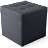 MG Design Pouf contenitore imbottito 45 × 45 cm Grigio scuro - capacità ca. 50 L, fino a 300 kg, struttura in legno massiccio, superficie opaca con trama fine, già montato e facile da pulire