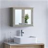Bath Vida Priano Armadietto da Bagno a Doppia Anta a Specchio, Colore: Grigio, Grey 2 Door mirrare Bathroom Cabinet