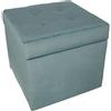 MG Design Pouf contenitore imbottito 45 x 45 cm Blu - capacità ca. 50L, fino a 300 kg, superficie resistente e morbida, struttura solida, già montato e facile da pulire