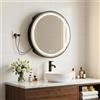 ChromaCasa Specchio Contenitore Bagno con Luce LED, 3 Temperature di Colore Regolabili Armadietto Specchio Bagno con Sensore Touch e Funzione Antiappannamento, 2 AC 2 USB, Moderno Nero 50x50x15 cm
