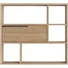 Rebecca Mobili Scaffale Pensile, Libreria Sospesa, Color Rovere Grigio Scuro, Truciolato, con 6 Scomparti, Design Moderno - Misure HxLxP: 81 x 90 x 22 cm - Art. RE7084