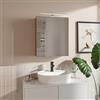 HAJDUK FURNITURE Armadietto da Bagno con Luce Sonoma Opaco 50x60 cm - Specchio da Parete LED Retroilluminato - Mobile Baño - Mobiletto Bagno 3 Ripiani - IP44 Impermeabile Specchio Baño LED 4000 K