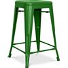 Iconik Interior Tolix Style - Sgabello da bar, design industriale, in acciaio opaco, 60 cm, colore: Verde