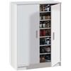 Habitdesign Scarpiera Due Porte, Mobili Ausiliari, Modello Basic Wide, Finito in Bianco, Misure: 75 cm (Larghezza) x 101 cm (Altezza) x 36 cm (Profondità)