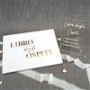 PHOTOCITY Libro degli Ospiti Matrimonio, Targa in plexiglass Inclusa, Libro degli Ospiti con Pagine Bianche, Libro delle dediche 30x20 cm 50 Fogli Bianchi (Libro degli Ospiti Oro, Italiano)