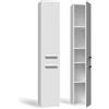 CDF Mobile da Bagno Lavanderia Colonna Bagno senza Cesto per Biancheria Armadio Salvaspazio per Spazi Ridotti Soggiorno Corridoio WC Bianco largh 31 cm 30x31x174 cm Facile Montaggio