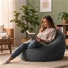 LiveDeco - Pouf a Pera in Velluto a Coste Grigio, Interno per Soggiorno, Camera, sfoderabile - BiG52