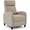 Brigros - Poltrona Relax Reclinabile Marta Push Back, Poltrona Reclinabile Imbottita 67x86x104 Cm, Poltrona Camera Da Letto E Soggiorno Con Schienale Reclinabile (Tessuto, Sabbia)