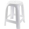 Acan Plastic Forte - Sgabello in plastica bianca resistente per bagno Coci ecc 37 x 37 x 46,5 cm