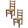 t m c s Tommychairs - Set 2 sedie modello Rustica per cucina bar e sala da pranzo, robusta struttura in legno di faggio color noce chiaro e seduta in paglia