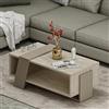 Homidea Melisa Tavolino basso - Divano - Tavolino moderno in un design alla moda con ripiano 91,8 x 48,8 x 35 cm (travertino beige)