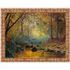 LuxHomeDecor Quadro Stampa su Tela John Atkinson Grimshaw On The River Greta, England con Cornice in Legno Oro Classico Misura 83x63 CM