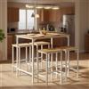 buybyroom Tavolo da bar con sgabello da bar - Set da pranzo con 4 sedie effetto rovere con venature, 100 x 60 x 90 cm