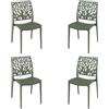 Liberoshopping Sedie da esterno o interno impilabile in polipropilene design moderno ALEA salvia,4