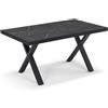 REDÒKASA Tavolo allungabile da pranzo 160x90 MADE IN ITALY modello PABLO fino a 260 CM per sala da pranzo, cucina e soggiorno, design moderno con top in melaminico (Pietra Nera)