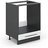 Vicco Mobile per forno da incasso Fame-Line, Bianco lucido, 60 cm senza piano di lavoro, per la combinazione con altri moduli della serie Fame-Line