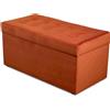 MG Design Pouf contenitore imbottito 45 × 90 cm Arancione - capacità ca. 100 L, fino a 300 kg, superficie morbida con leggero riflesso, struttura in legno massiccio, già montato e facile da pulire