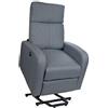 Totò Piccinni Poltrona Relax EUREKA ELETTRICA Alzapersona con Massaggi, Pulsantiera Laterale, Telecomando, Imbottita, Struttura in Legno, Ideale per Anziani (Tessuto Grigio)