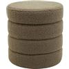 Rebecca Mobili Pouf Poggiapiedi con Contenitore, Pouf Rotondo Imbottito, Tessuto Poliestere MDF, Robusto, con Coperchio, per Salotto - Misure HxLxP: 40 x 37 x 37 cm - Art. RE7049