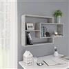 ZQQLVOO Libreria da Parete, mensola del soggiorno Scaffale portaoggetti per fioriera da ufficio Mensole a Muro Grigio Calcestruzzo 104x20x58,5 cm in Truciolato for riporre Gli scaffali delle librerie