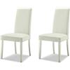 S.I.S.A. di G.&G. srl con socio unico SISA srl, Set di 2 Sedie Sala Da Pranzo Imbottite, Sedie Cucina, Sedia Modello Denver, Colore Beige Gamba Beige, Materiale Ecopelle, 100x47x46 cm, Arredamento Casa, Sedie Cucina Moderna