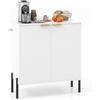 COSTWAY Credenza Cucina a 2 Ante in Legno con Ripiani | Mobile Contenitore Salvaspazio per Pranzo, Soggiorno e Bagno, 70 x 37 x 78 cm