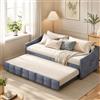 JiaOyu Divano letto multifunzionale allungabile 90/180 x 200 cm, divano allungabile a 2 posti con funzione di sonno e rete a doghe in velluto, ideale per soggiorno e camera degli ospiti, senza materasso