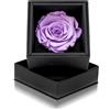 Aluisi Fiori Rosa Stabilizzata Viola in Cofanetto Nero - Rosa Stabilizzata Vera - Rosa Eterna - Fiore Stabilizzato - Fiori Stabilizzati - Simbolo di Interiorità e Unione degli Opposti - Idea Regalo
