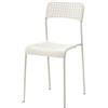 IKEA Sedia impilabile ADDE in plastica con struttura in acciaio, impilabile (bianco)