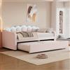 Rvjiahe divano letto, letto matrimoniale (senza materasso), velluto, striscia LED cambia colore, 90x200cm(180x200cm) (Rosa, 90x200cm)