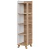 Vicco Mensola da bagno Karen, Sonoma/Bianco, 30 x 128 cm con 4 scomparti, per la conservazione di accessori da bagno e combinabile