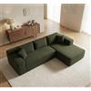 Galyar Divano angolare modulare a forma di L, moderno, in schiuma compressa, Chaiselongue con funzione letto, spedizione scatola senza montaggio (Borrego Verde bottiglia, Chaiselongue Sinistra)