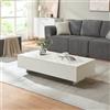 [en.casa] Tavolino Centrale da Salotto con Piano Rettangolare Tavolo Basso per Soggiorno Camera da Letto Studio 115 x 55 x 31 cm - Bianco Lucido