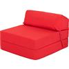 Ready Steady Bed Comoda Sedia Pieghevole Z-Fold | Divano Letto Futon Leggero 168x60cm | Resistente all'acqua Letto Pieghevole con Poggiatesta | Materasso Zbed dal Design Ergonomico (Rosso)