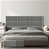 strusery Testiera imbottita per letto king size, peel & stick, montaggio a parete, grigia, autoadesiva, fai da te, con adesivi, facile installazione (9, 60 x 30 cm)