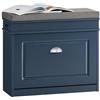 SoBuy Scarpiera Salvaspazio Slim con Seduta - Panca Scarpiera da Ingresso Contenitore in Legno, Mobile Ingresso per Scarpe, Regolabile, 60x24x52 cm, Blu, FSR82-K-B
