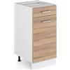 Vicco Mobiletto base per cucina R-Line, Sonoma, 40 cm senza piano di lavoro, per la libera combinazione all'interno di sistemi cucina modulari