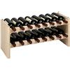 Piushopping Cantinetta componibile portabottiglie vino in legno di pino naturale 16 postazioni per modulo dimensione cm 69x27xh30