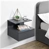 [en.casa] Comodino da Parete con Cassetto e Ripiani Portaoggetti Mensola da Muro 40x35x31 cm Mobiletto Sospeso per Camera da Letto Ingresso - Grigio Scuro