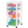 Iris Ohyama Cassettiera in Plastica con ruote, 2 Grandi & 2 Cassetti Piccoli, Biancastro, Maniglie facili da tirare, Organizzatore, Per Camera Da Letto, Ufficio, Senza BPA, Contenitore, DDDC-322