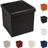 Tata Home Pouf Puff Contenitore Scatola Cubo Poggiapiedi Sgabello in Ecopelle Similpelle Misura 38 x 38 x 38 cm Colore Nero