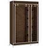 JEOBEST Armadio con Cerniera, Armadio con Barra Appendiabiti, 110×45×178 cm, Marrone