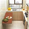 HUOLE Tavolino Scrivania Computer Pieghevole, Tavolo da pranzo pieghevole da parete, tavolo da pranzo, tavolo da bar da parete,per il montaggio a parete in ufficio, cucina-60*30*1,6 cm-colore teak