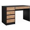 Vicco Scrivania Sherry, Antracite/Rovere dorato, 55 x 120 cm con cassetti, adatto come postazione di lavoro per home office o studio
