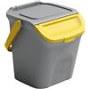 COSE DA CASA Pattumiera 28L bidone secchio con manico e coperchio blu giallo o verde sovrapponibile chiusura antirandagismo cestino bidone per la raccolta differenziata carta plastica metallo umido (GIALLO)