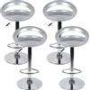 MINGYI Sgabelli da bar Set di 4, sedile in plastica ABS, seggiolone bar con supporto lombare e poggiapiedi, seduta 43×43×26 cm (grigio argento)
